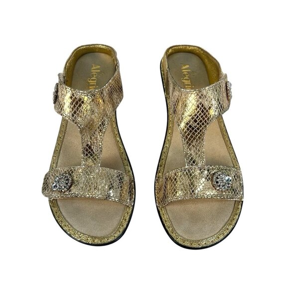 Alegria Slide Wedge Sandals Comfort Gold Size Womens Size 41 lar-669 new - Picture 1 of 7